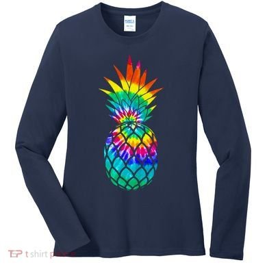 Colorful Dyed Pineapple Women's Long Sleeve Shirt