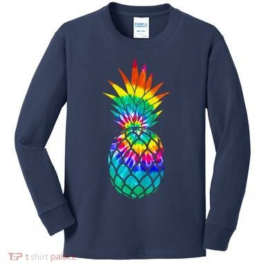 Colorful Dyed Pineapple Kids Long Sleeve Shirt