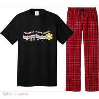Progress Is Not Linear Retro Special Ed Teacher Pajama Set thumb 0