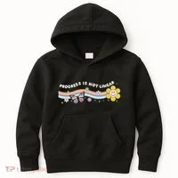 Progress Is Not Linear Retro Special Ed Teacher Kids Hoodie thumb 0