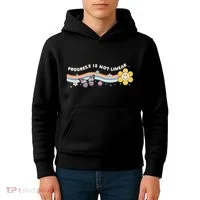 Progress Is Not Linear Retro Special Ed Teacher Kids Hoodie thumb 4