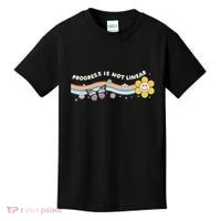 Progress Is Not Linear Retro Special Ed Teacher Kids T-Shirt thumb 0