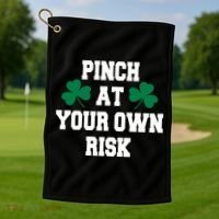 Pinch at your own risk Golf Towel thumb 1