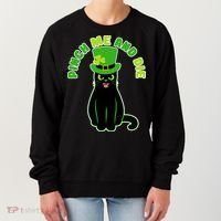 Pinch Me And Die St. Patrick's Day Cat Women's Sweatshirt thumb 0