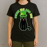 Pinch Me And Die St. Patrick's Day Cat T-Shirt thumb 4