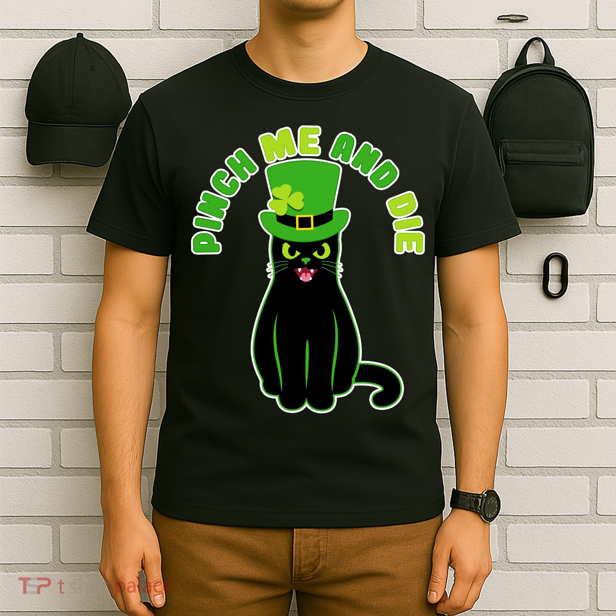 Pinch Me And Die St. Patrick's Day Cat T-Shirt