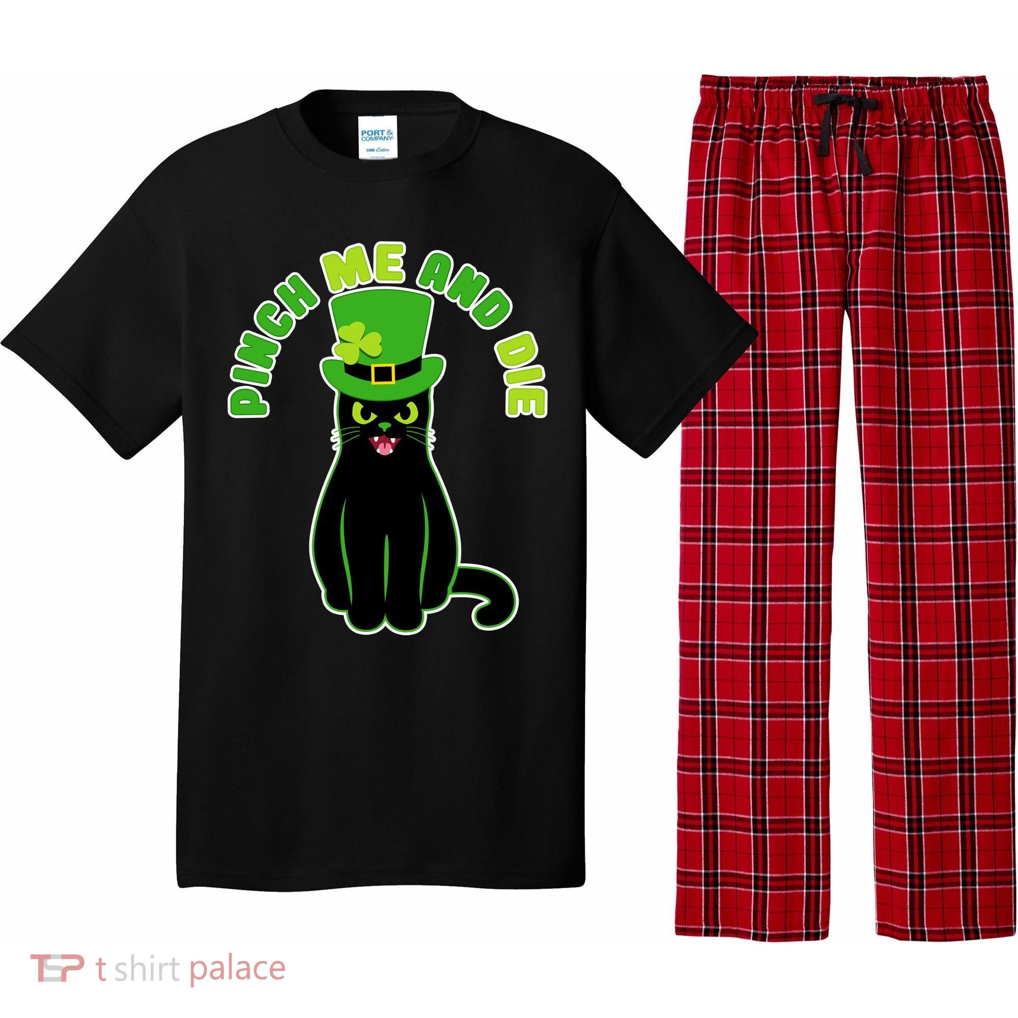Pinch Me And Die St. Patrick's Day Cat Pajama Set