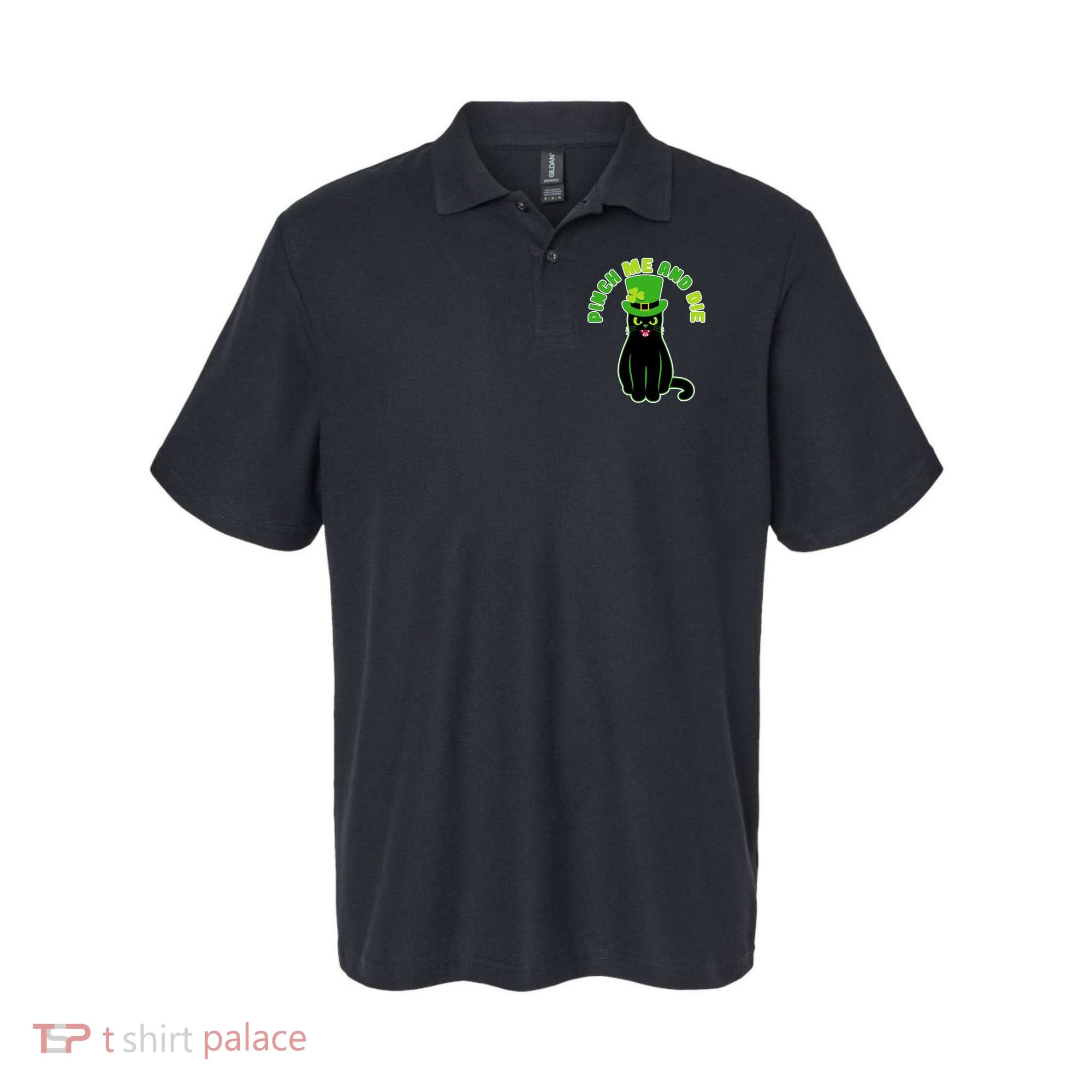Pinch Me And Die St. Patrick's Day Cat Polo