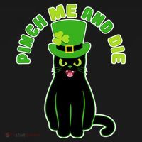 Pinch Me And Die St. Patrick's Day Cat Polo thumb 3