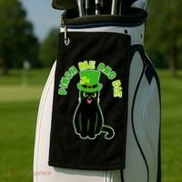 Pinch Me And Die St. Patrick's Day Cat Golf Towel thumb 2