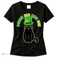 Pinch Me And Die St. Patrick's Day Cat Women's T-Shirt thumb 0