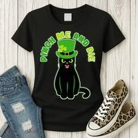 Pinch Me And Die St. Patrick's Day Cat Women's T-Shirt thumb 3