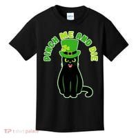 Pinch Me And Die St. Patrick's Day Cat Kids T-Shirt thumb 0