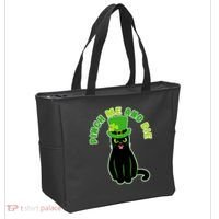 Pinch Me And Die St. Patrick's Day Cat Tote Bag thumb 2
