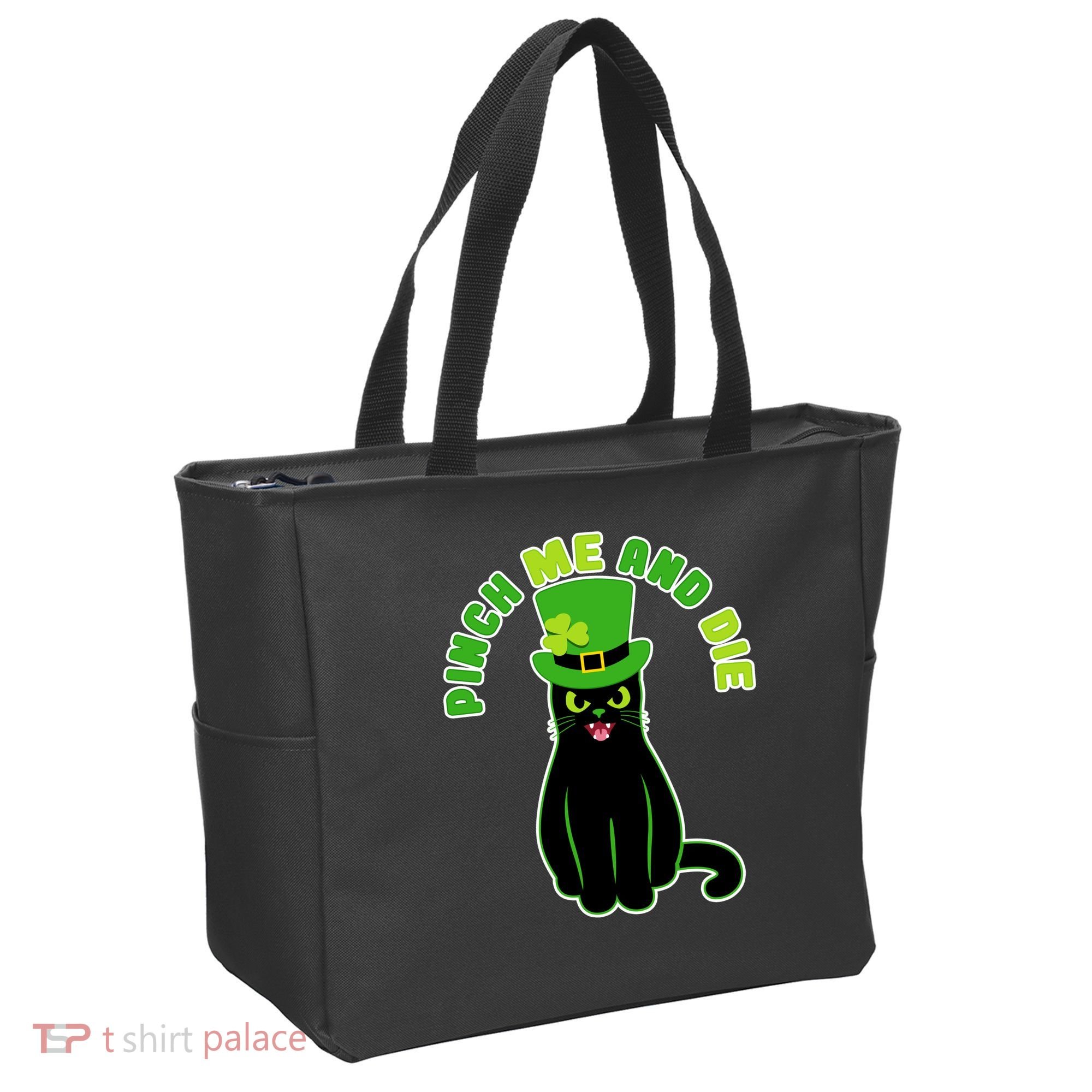 Pinch Me And Die St. Patrick's Day Cat Tote Bag