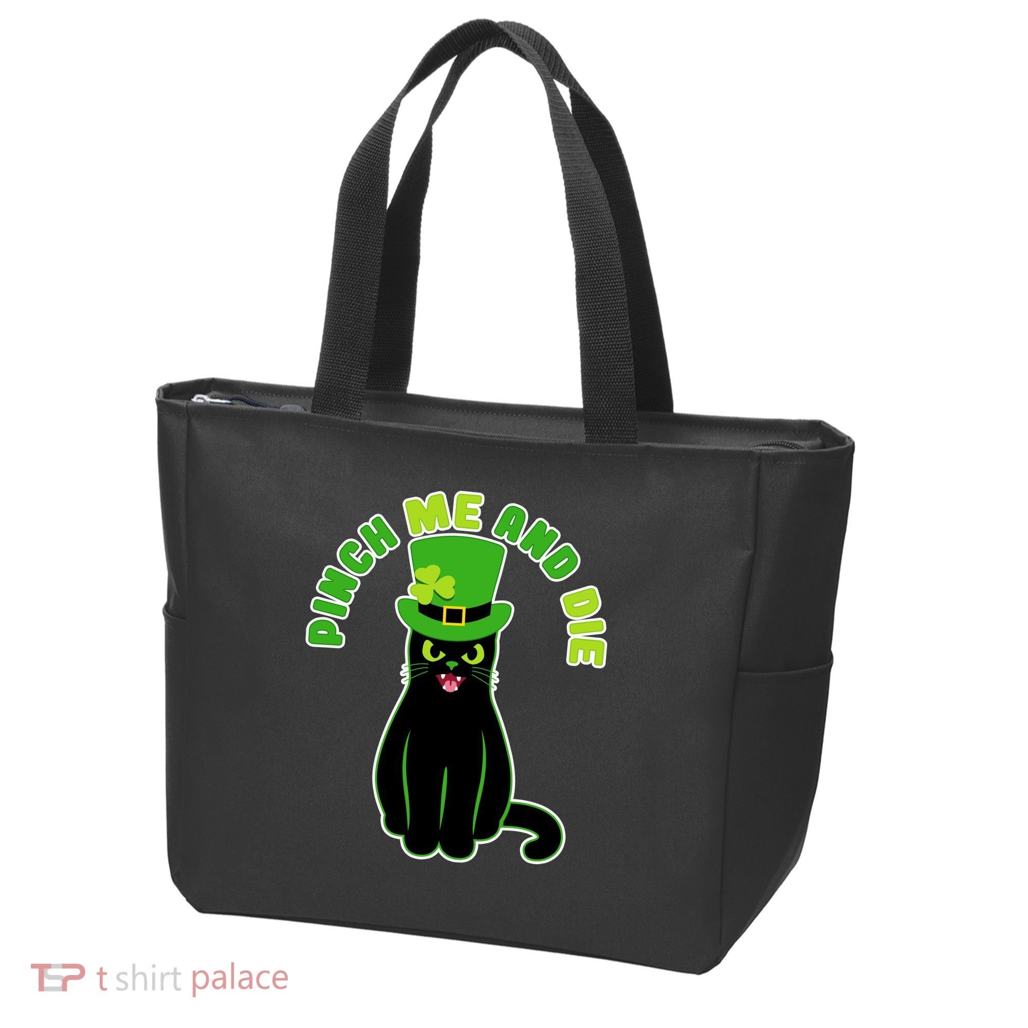 Pinch Me And Die St. Patrick's Day Cat Tote Bag
