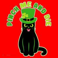 Pinch Me And Die St. Patrick's Day Cat Santa Hat thumb 1