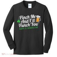 Pinch Me And I'll Punch You St Patrick's Day Kids Long Sleeve Shirt thumb 0