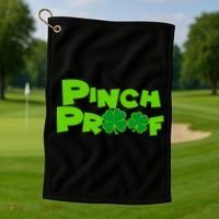 Pinch Proof Irish Shamrocks Golf Towel thumb 1