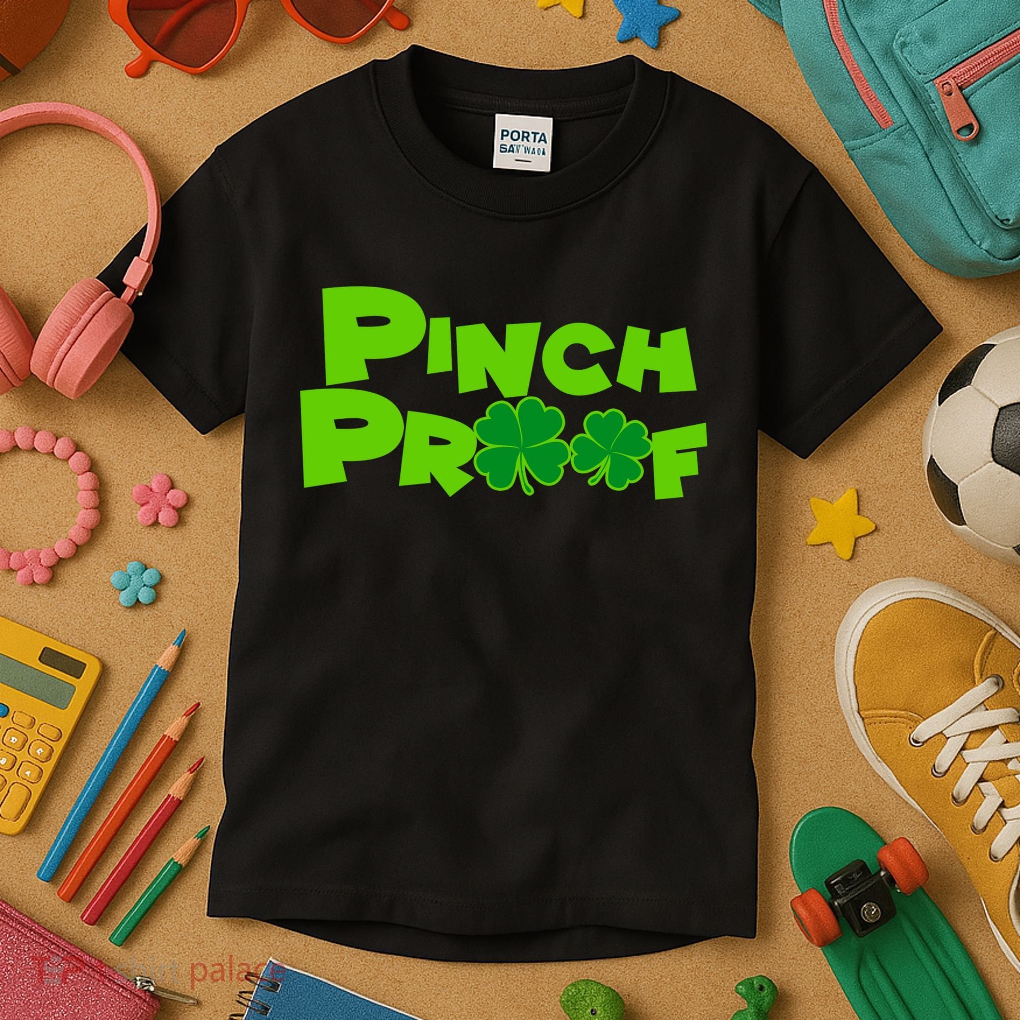 Pinch Proof Irish Shamrocks Kids T-Shirt
