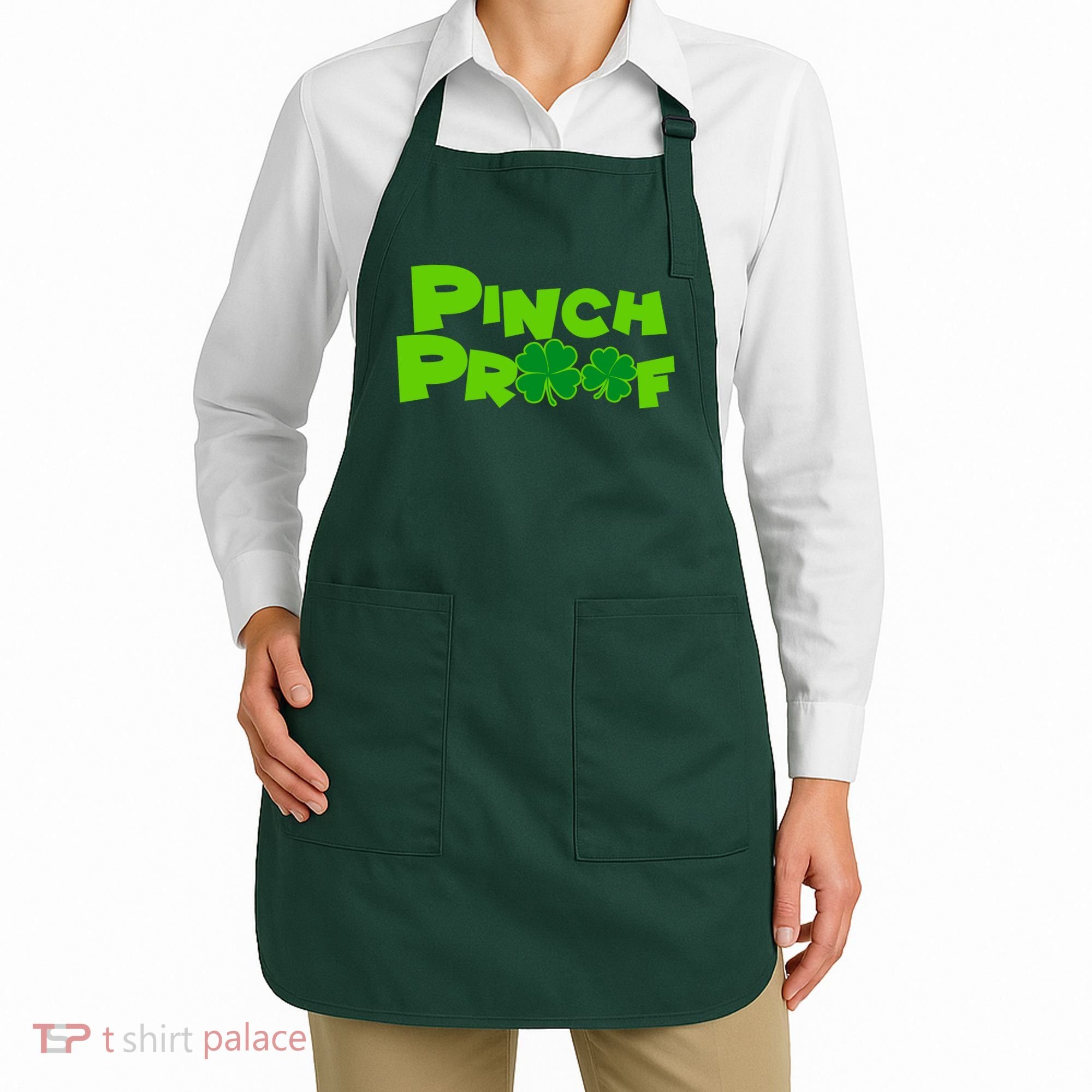 Pinch Proof Irish Shamrocks Apron