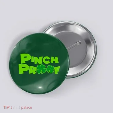 Pinch Proof Irish Shamrocks Button