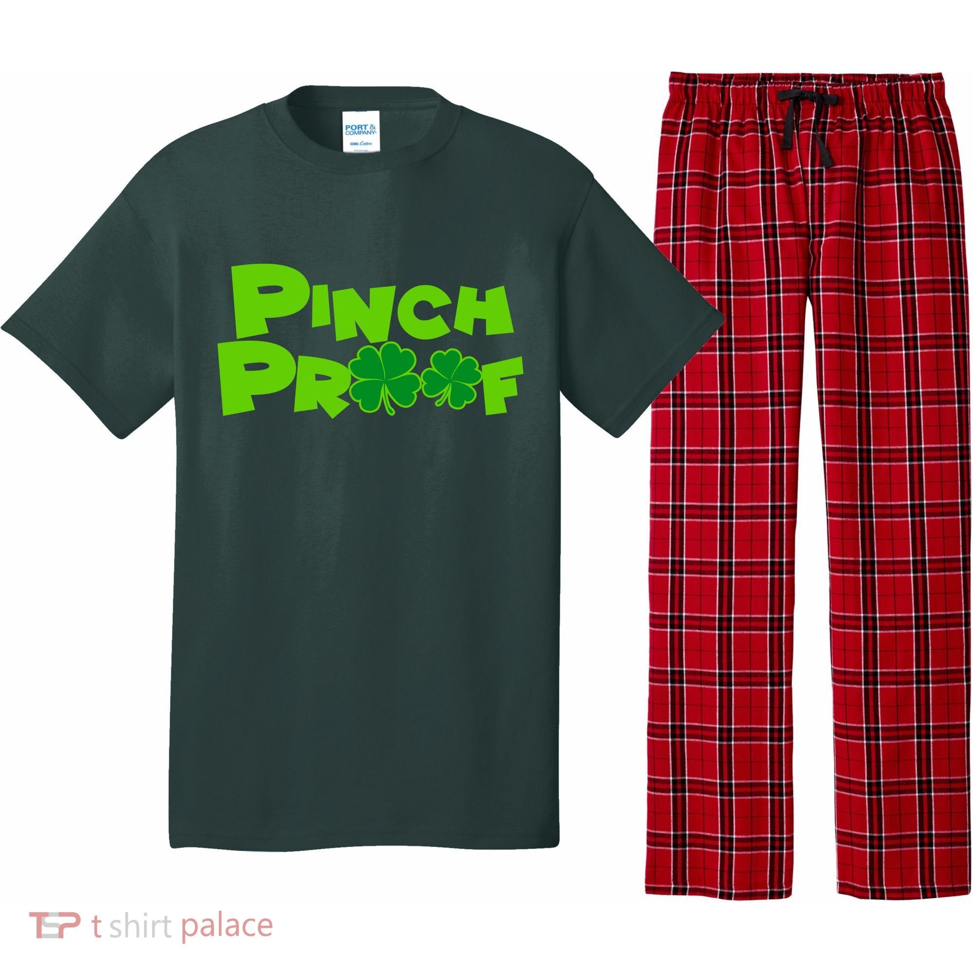 Pinch Proof Irish Shamrocks Pajama Set