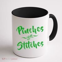 Pinches Get Stitches Funny St. Patrick's Day Coffee Mug thumb 1