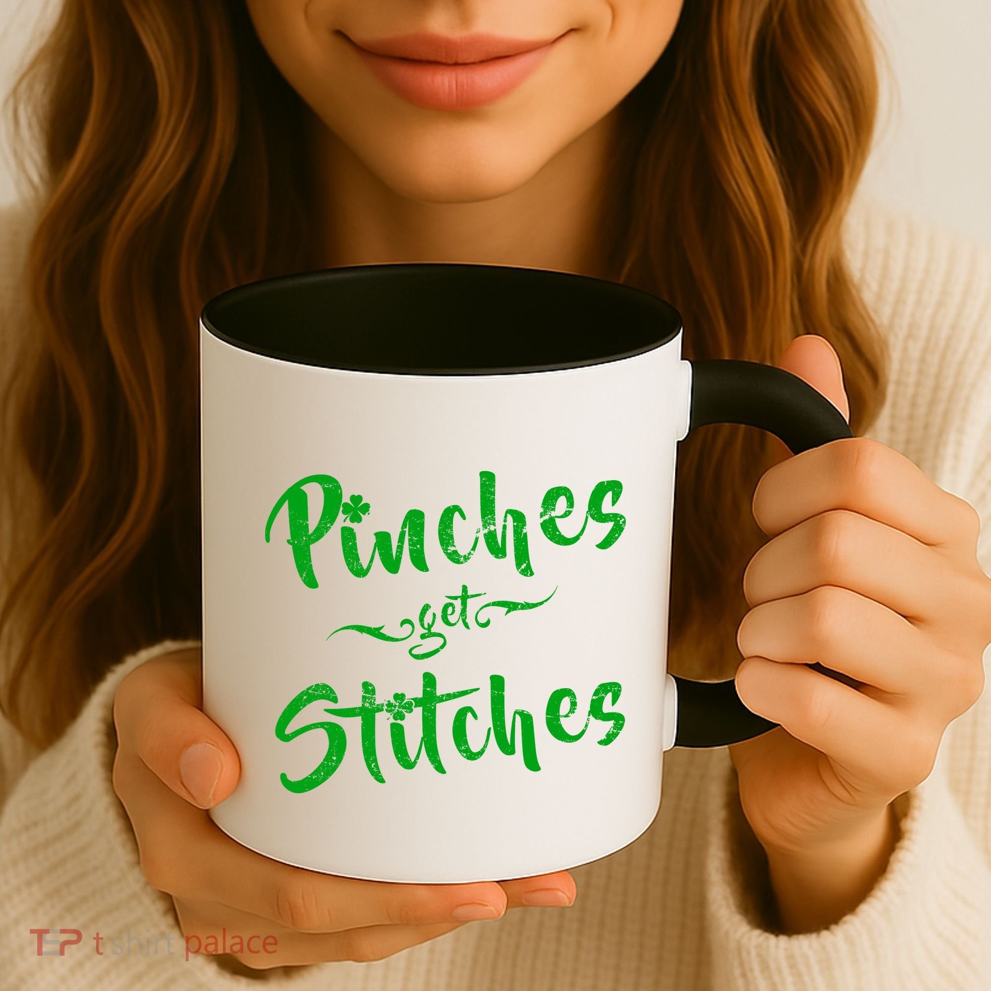 Pinches Get Stitches Funny St. Patrick's Day Coffee Mug