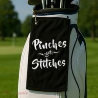 Pinches Get Stitches Funny St. Patrick's Day Golf Towel thumb 2