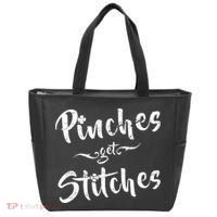 Pinches Get Stitches Funny St. Patrick's Day Tote Bag thumb 0
