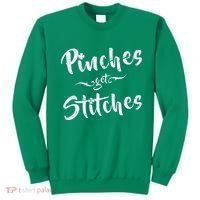 Pinches Get Stitches Funny St. Patrick's Day Sweatshirt thumb 0