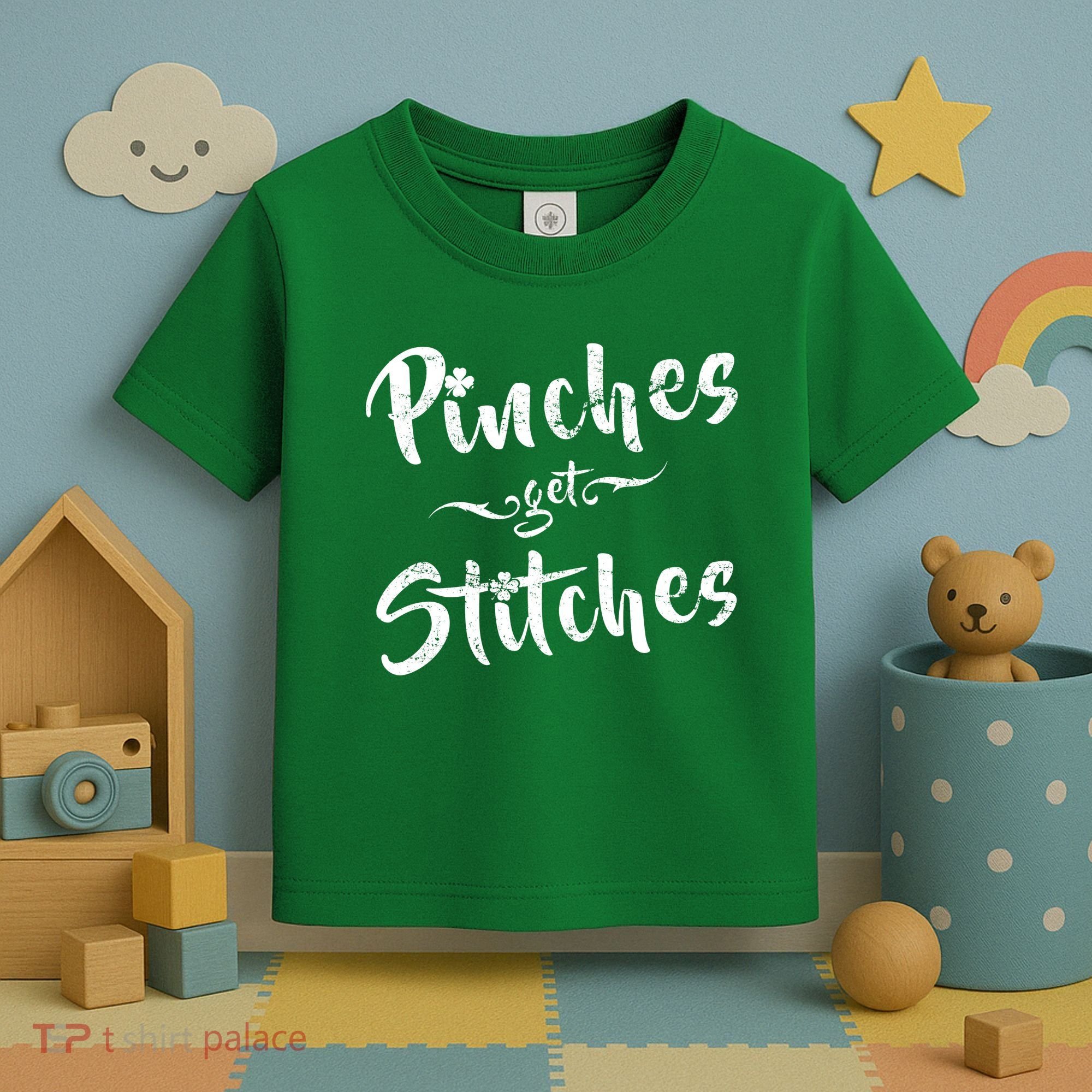 Pinches Get Stitches Funny St. Patrick's Day Toddler T-Shirt