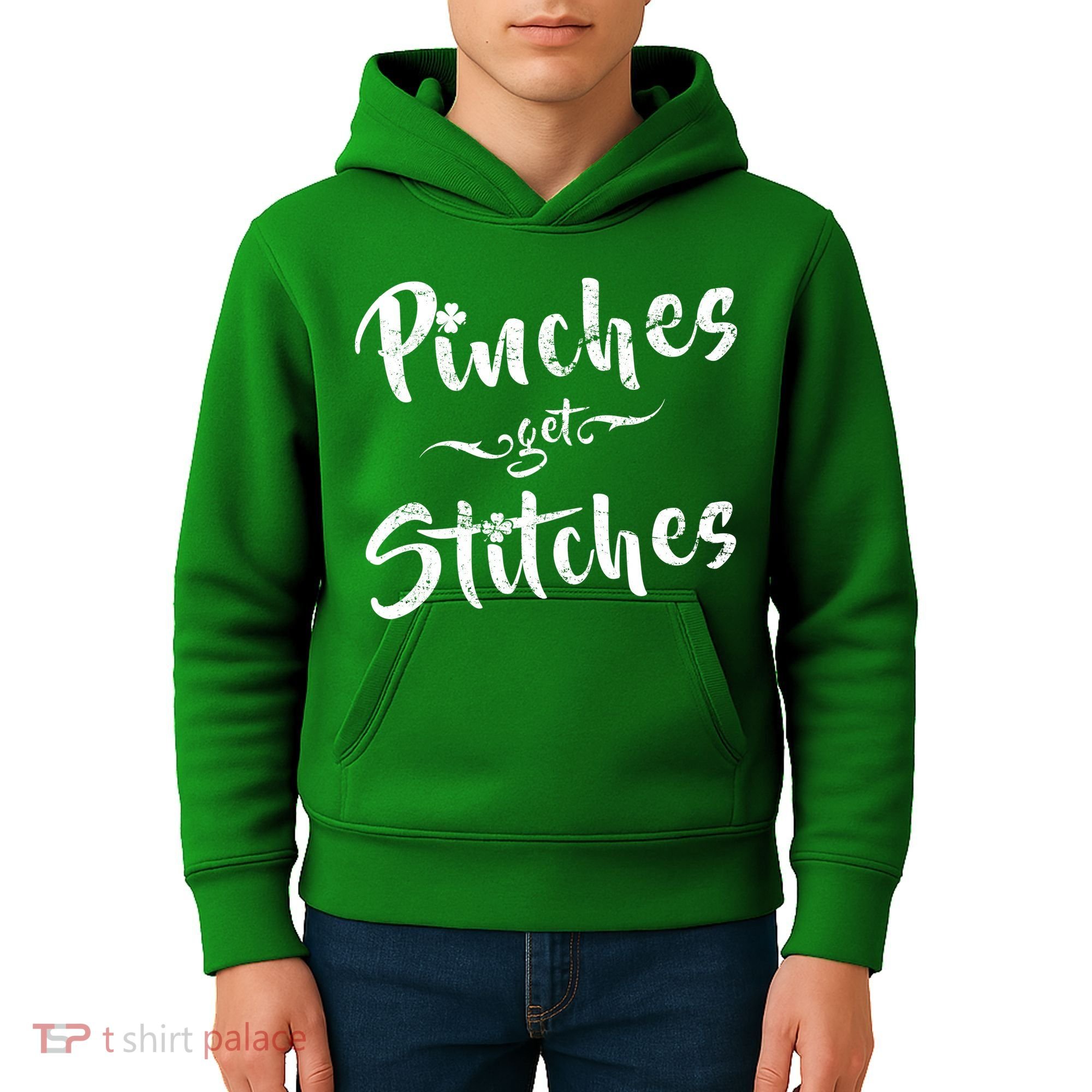Pinches Get Stitches Funny St. Patrick's Day Kids Hoodie