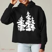 Pine Trees Illustration Ladies Heavyweight Boxy Pullover Hoodie thumb 0