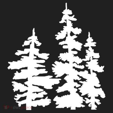 Pine Trees Illustration Ladies Heavyweight Boxy Pullover Hoodie