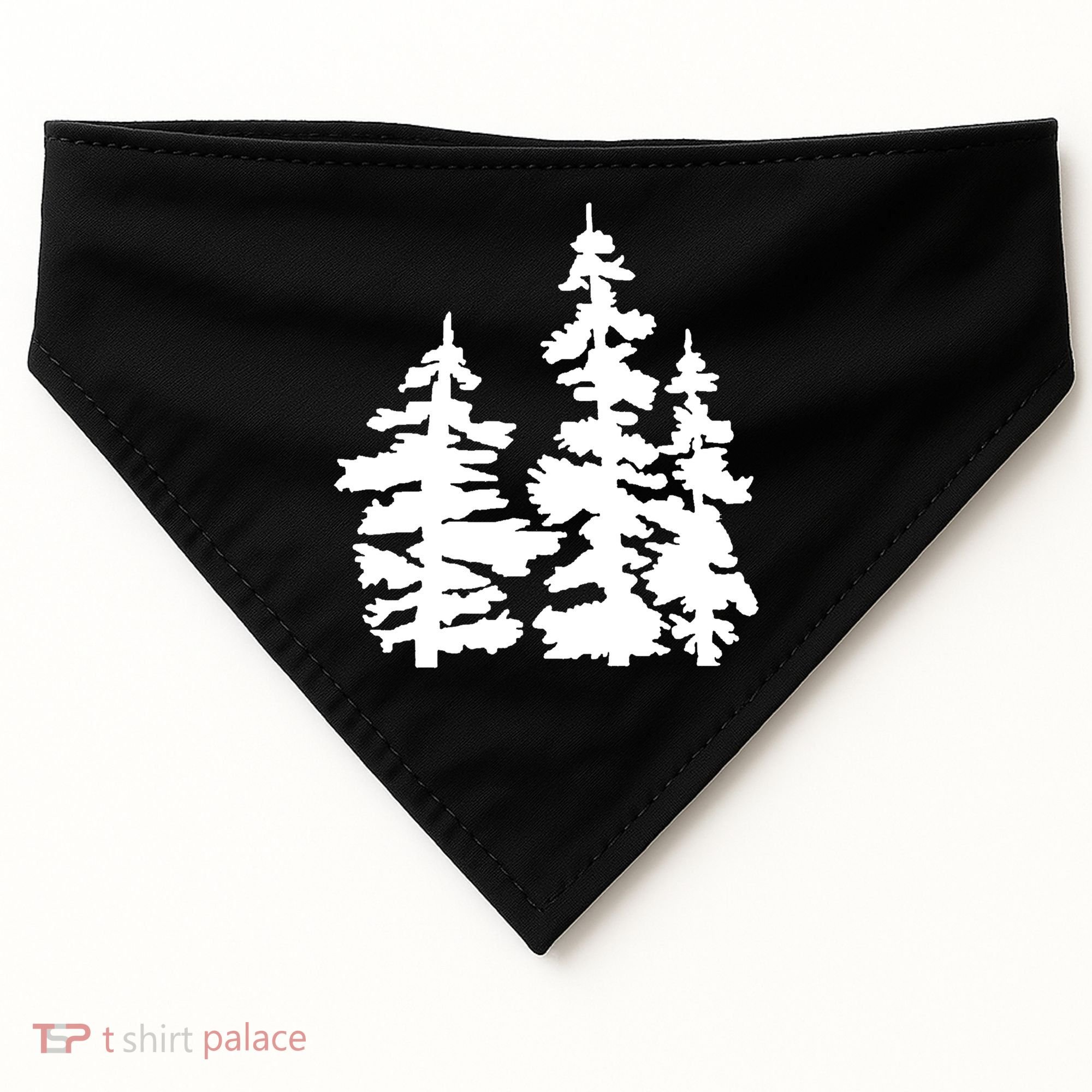 Pine Trees Illustration USA-Made Doggie Bandana