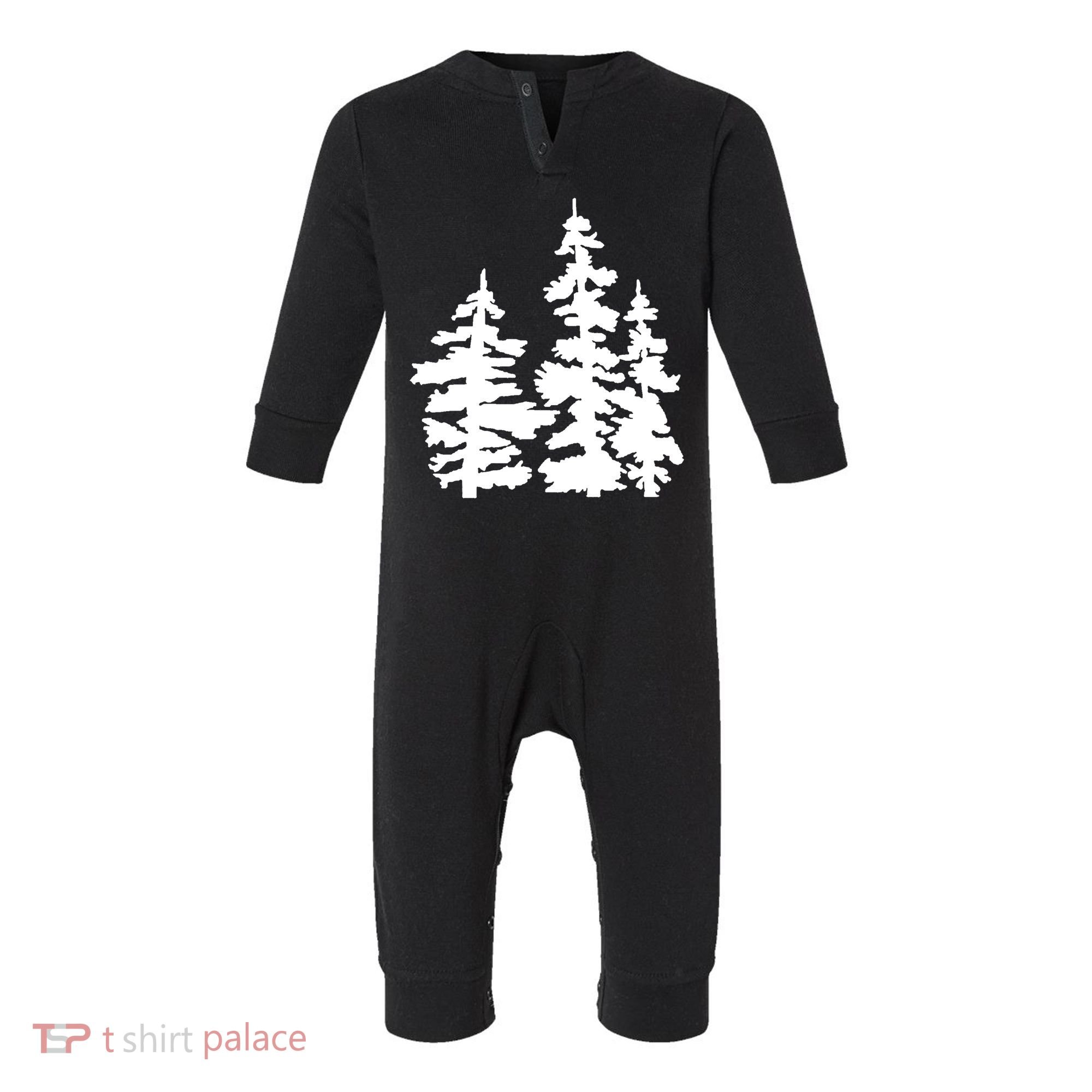 Pine Trees Illustration Infant Fleece One Piece