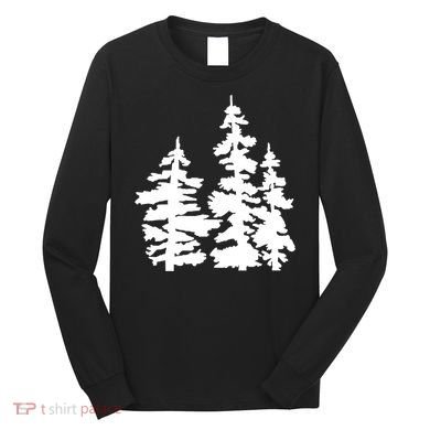 Pine Trees Illustration Long Sleeve Shirt
