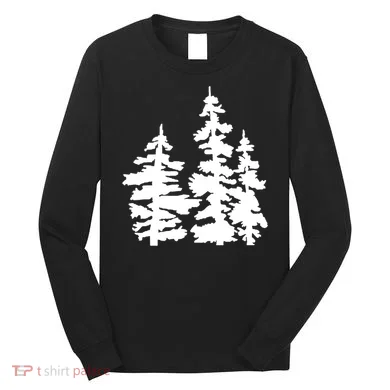 Pine Trees Illustration Long Sleeve Shirt