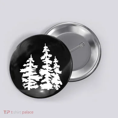 Pine Trees Illustration Button