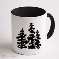 Pine Trees Illustration Coffee Mug thumb 1