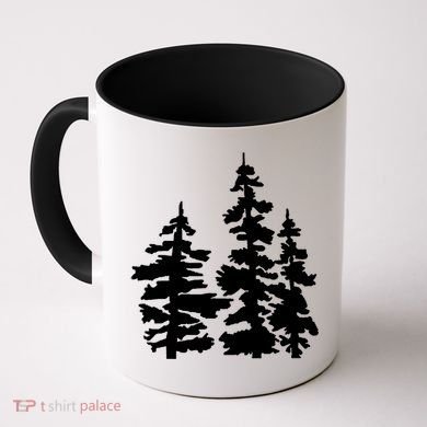 Pine Trees Illustration Coffee Mug
