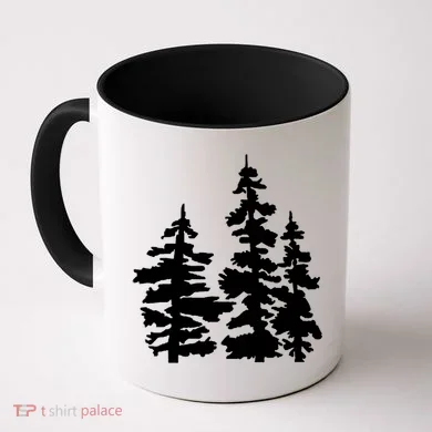 Pine Trees Illustration Coffee Mug