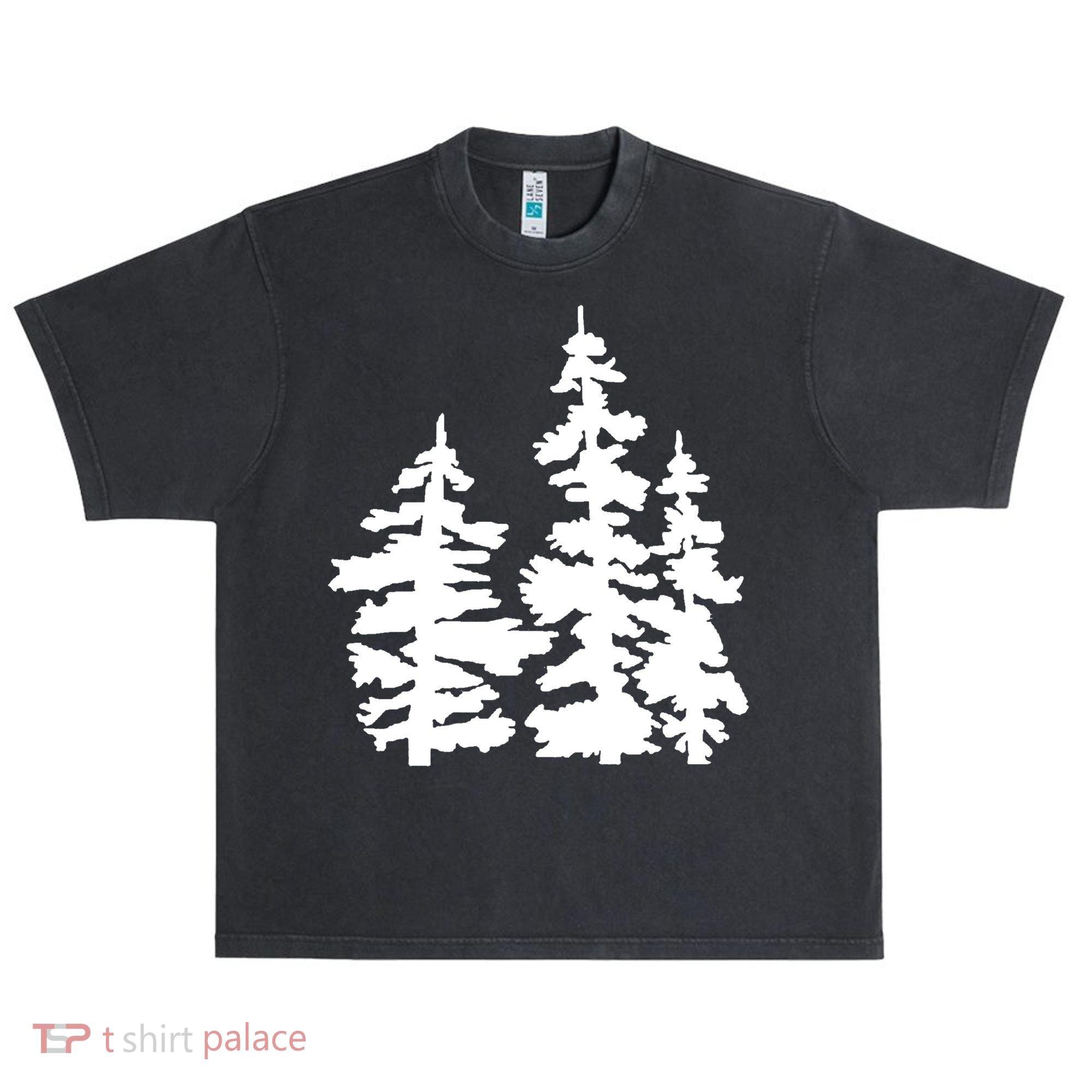Pine Trees Illustration Urban Oversized Heavyweight T-Shirt