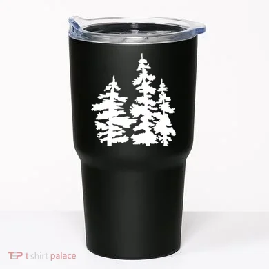 Pine Trees Illustration Tumbler