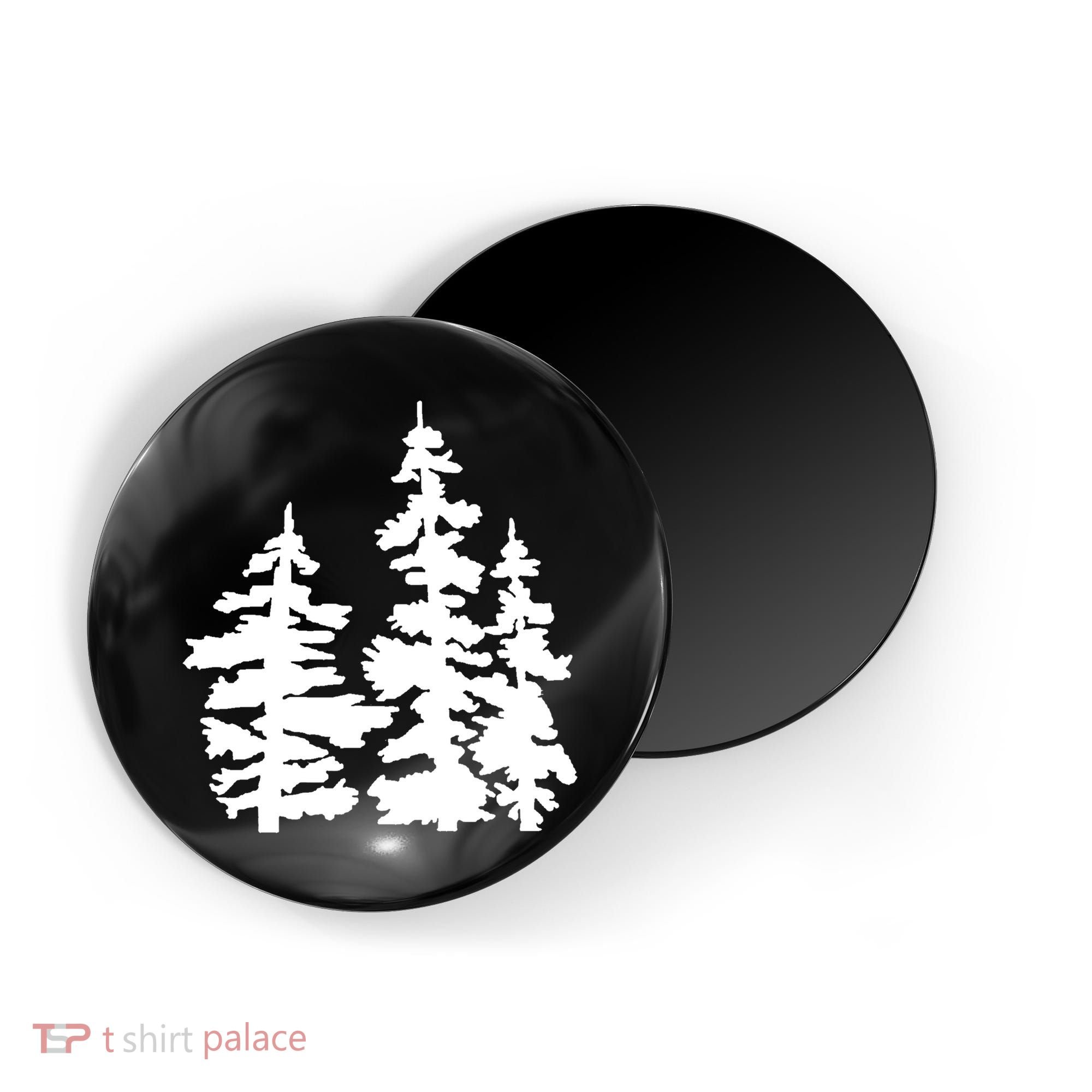 Pine Trees Illustration Magnet
