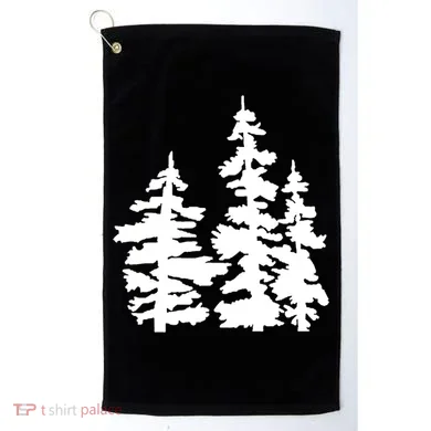 Pine Trees Illustration Golf Towel