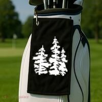 Pine Trees Illustration Golf Towel thumb 2