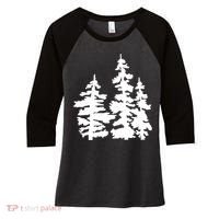 Pine Trees Illustration Women's Tri-Blend 3/4-Sleeve Raglan Shirt thumb 0